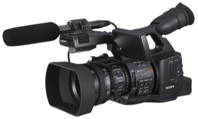 Camarógrafo equipado con cámara XDCAM HD